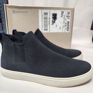 Rothys The Chelsea Knit Pull On Booties Boots Sz 10 Black